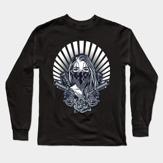 Vintage Chicano tattoo Long Sleeve T-Shirt by madihaagill@gmail.com